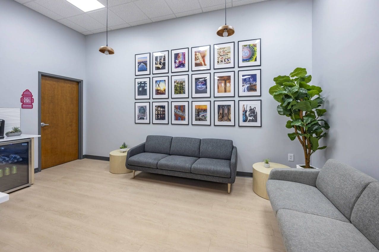 Seating area within lobby area